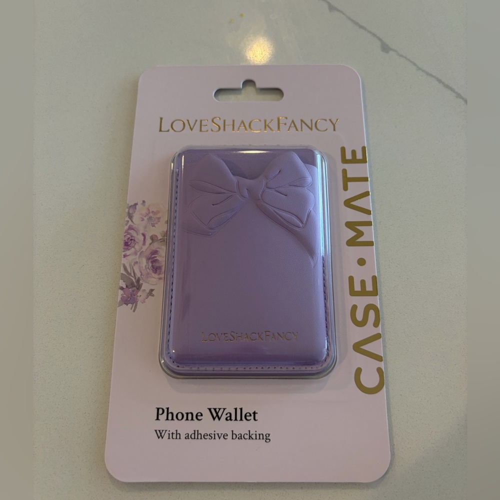 LoveShackFancy x Target Lavender Bow Phone Wallet with Case Mate brand